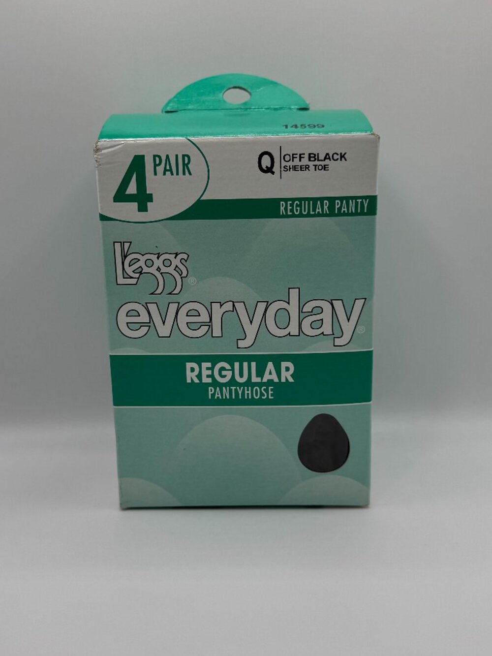 L'eggs Everyday Regular Q Queen Off Black Sheer Toe Pantyhose 4-Pair 14599 NIB